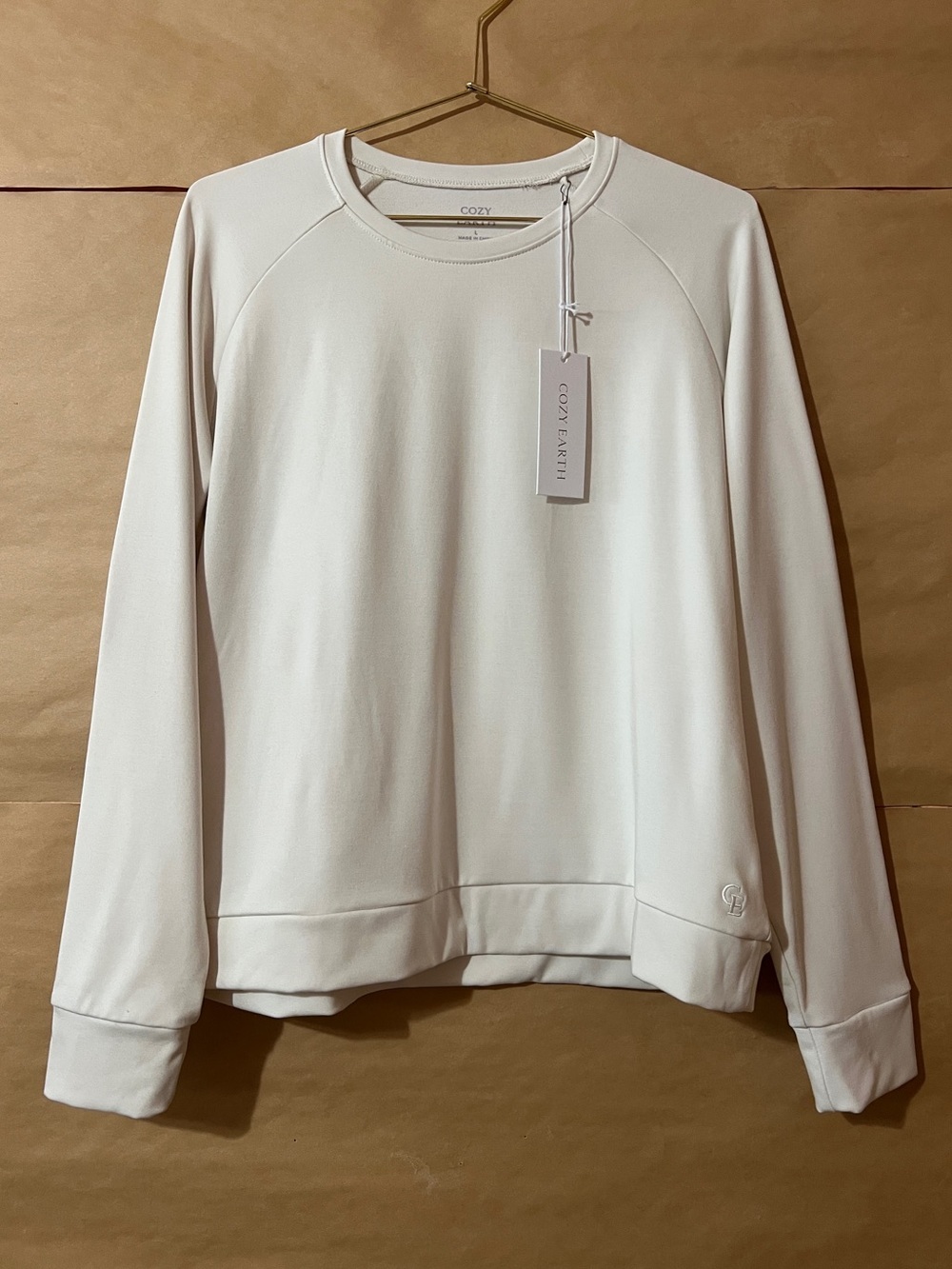 Cozy Earth | NWT Bamboo Ultra Soft Raglan Pullover Crewneck Sweatshirt Size L